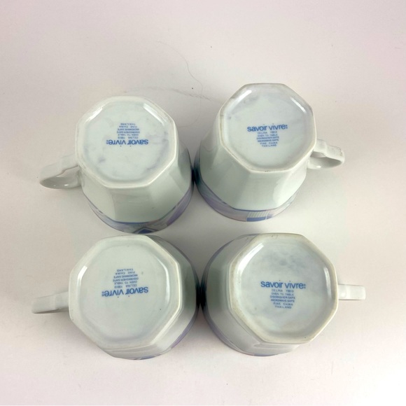 Savoir Vivre Celina Coffee Cup Set of 4 Vintage 90's Deco Pastel Octagonal - Picture 5 of 9